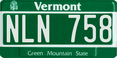 VT license plate NLN758