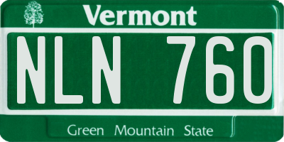 VT license plate NLN760
