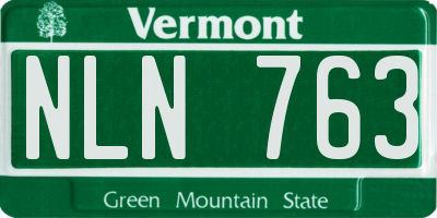 VT license plate NLN763