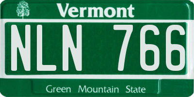 VT license plate NLN766