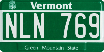 VT license plate NLN769