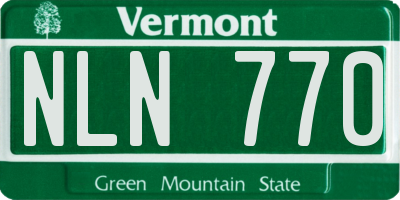 VT license plate NLN770