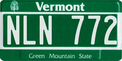 VT license plate NLN772