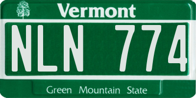 VT license plate NLN774