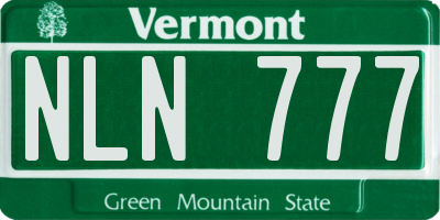 VT license plate NLN777