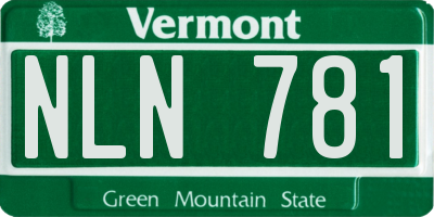 VT license plate NLN781