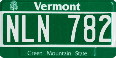VT license plate NLN782