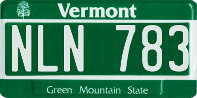 VT license plate NLN783