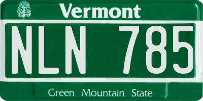 VT license plate NLN785