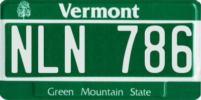 VT license plate NLN786