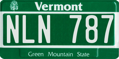 VT license plate NLN787