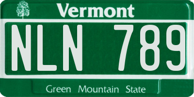 VT license plate NLN789
