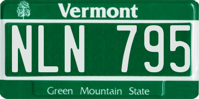VT license plate NLN795