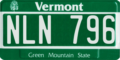 VT license plate NLN796