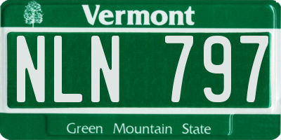 VT license plate NLN797