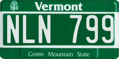 VT license plate NLN799