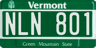 VT license plate NLN801