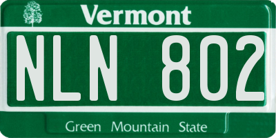 VT license plate NLN802
