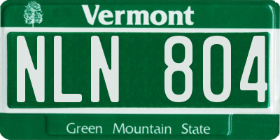 VT license plate NLN804