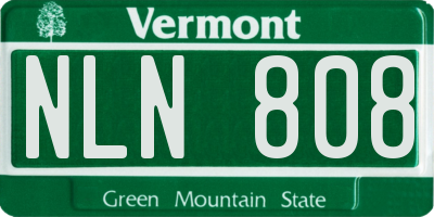 VT license plate NLN808