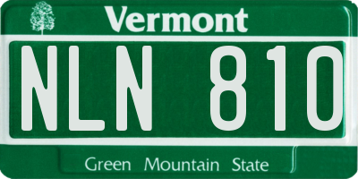 VT license plate NLN810
