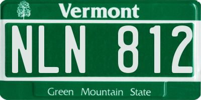 VT license plate NLN812