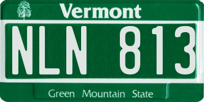 VT license plate NLN813