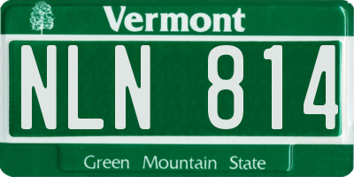 VT license plate NLN814