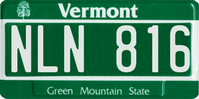 VT license plate NLN816