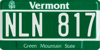 VT license plate NLN817
