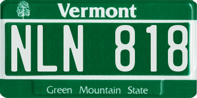 VT license plate NLN818