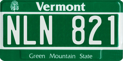 VT license plate NLN821