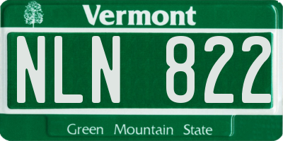 VT license plate NLN822
