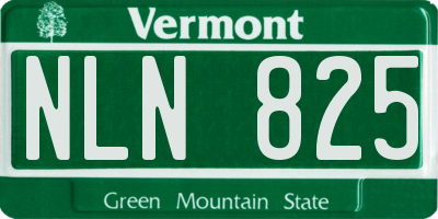 VT license plate NLN825