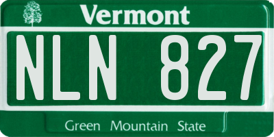 VT license plate NLN827