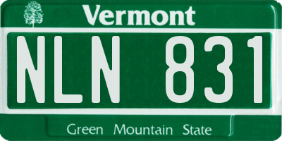 VT license plate NLN831