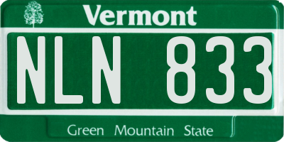 VT license plate NLN833