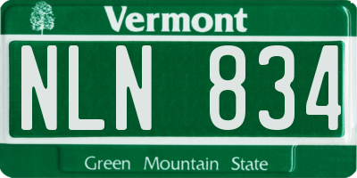 VT license plate NLN834