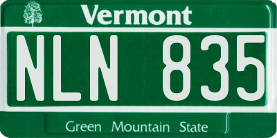 VT license plate NLN835
