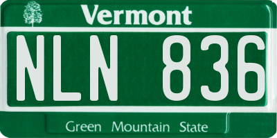 VT license plate NLN836