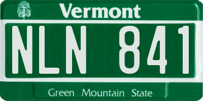 VT license plate NLN841