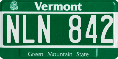 VT license plate NLN842
