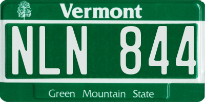 VT license plate NLN844