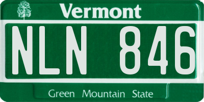 VT license plate NLN846