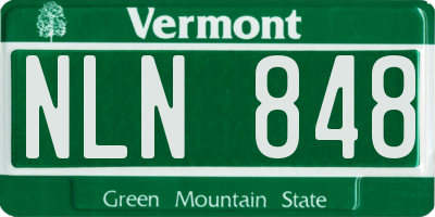 VT license plate NLN848