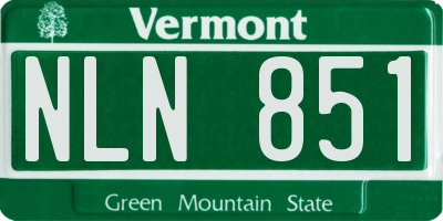 VT license plate NLN851