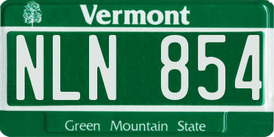 VT license plate NLN854