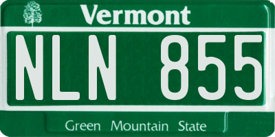 VT license plate NLN855