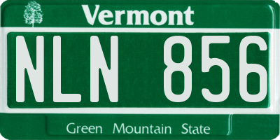 VT license plate NLN856