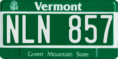 VT license plate NLN857